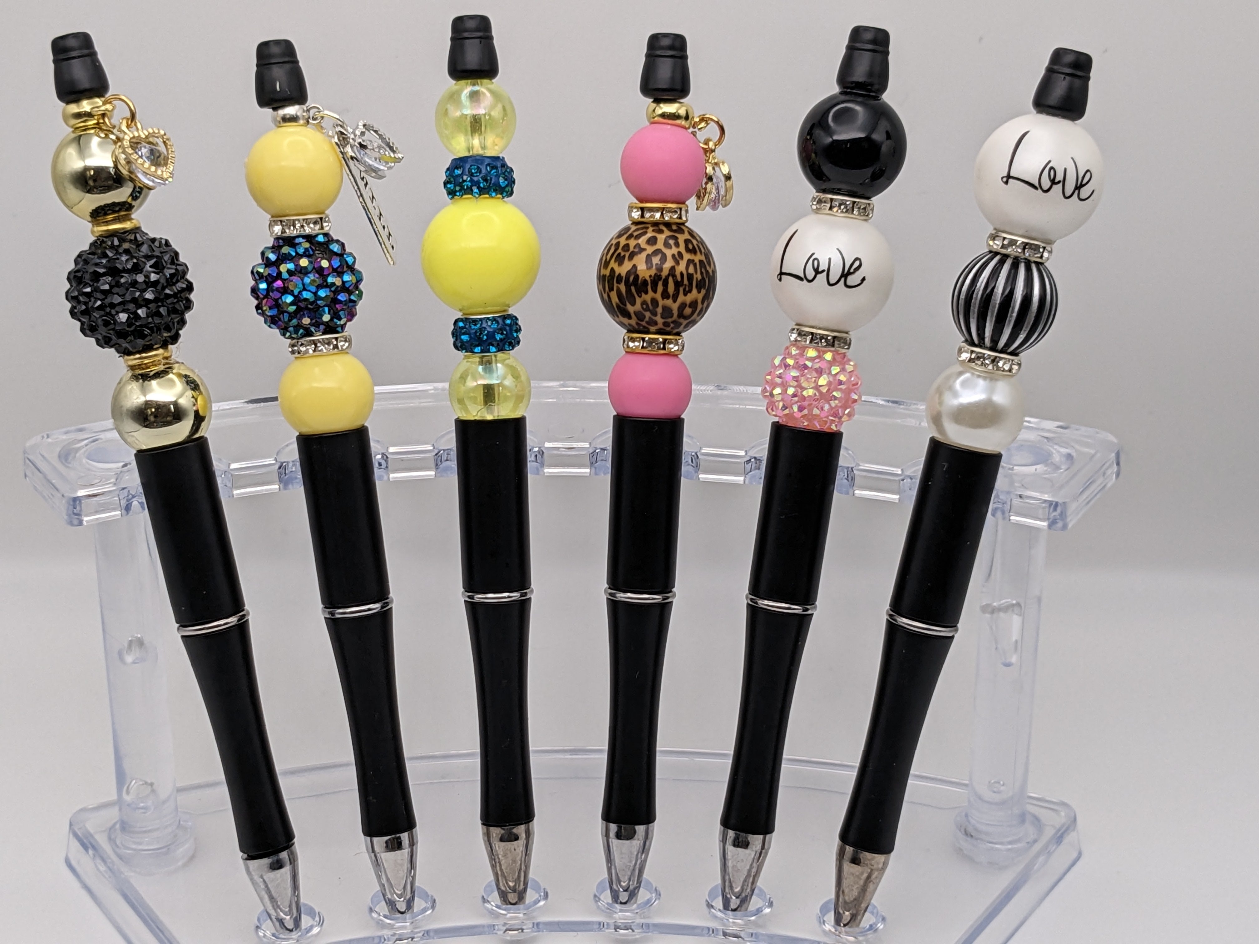 Designer Beaded Pens White