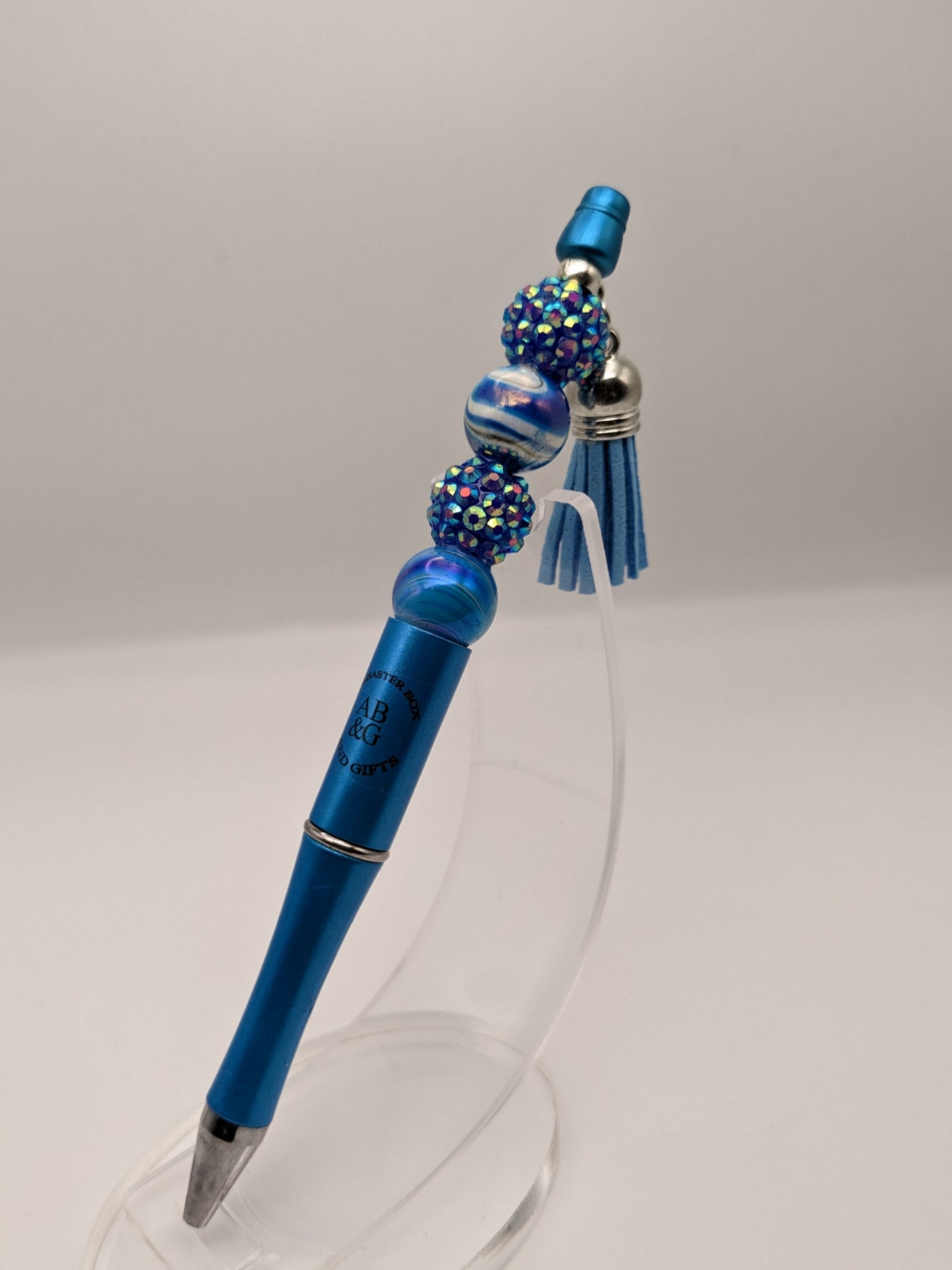 Blue, yellow and silver rhinestone beaded pen – ACM Crafts & More