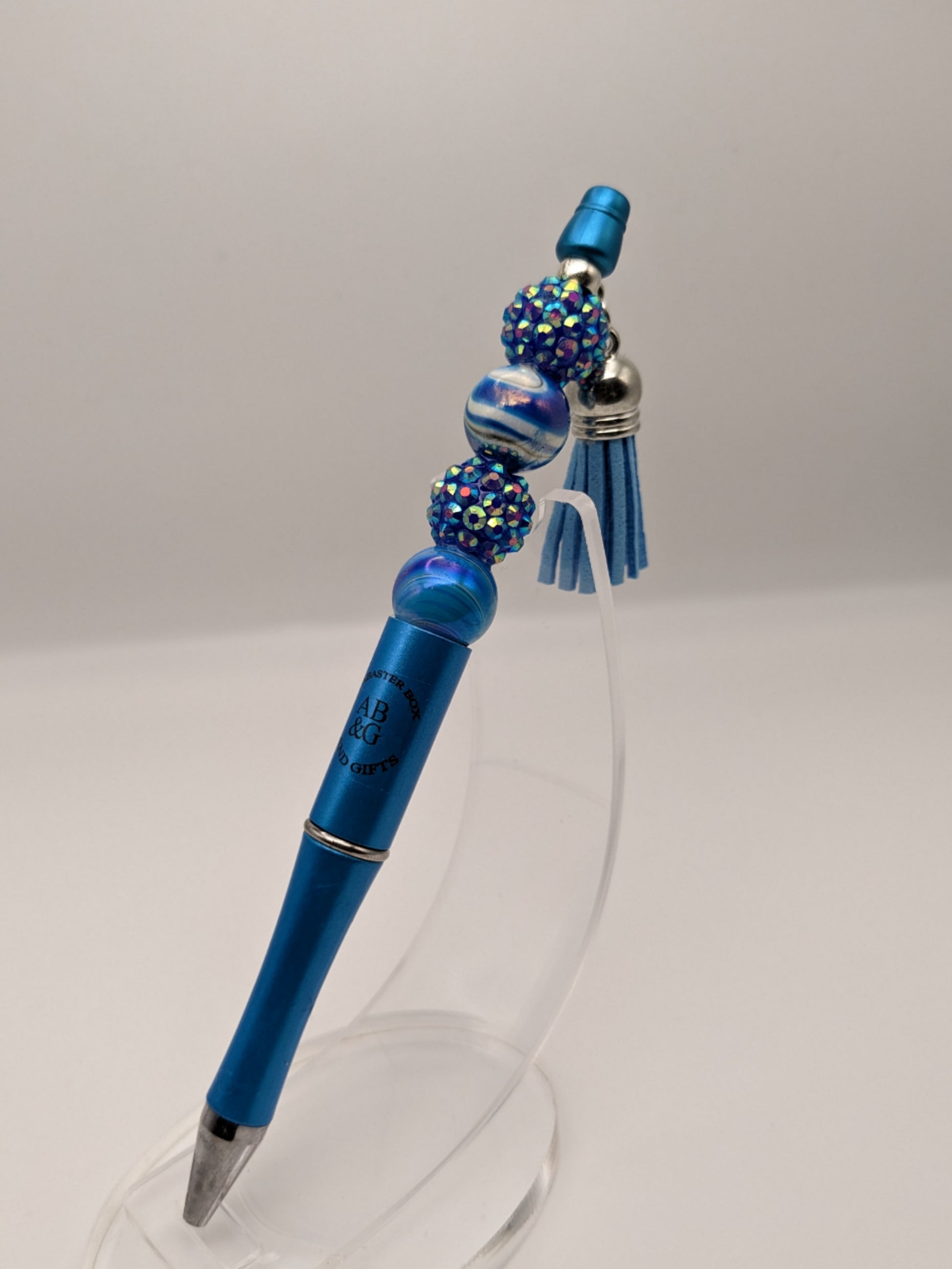 Beaded Blue Pen LV DESIGNER