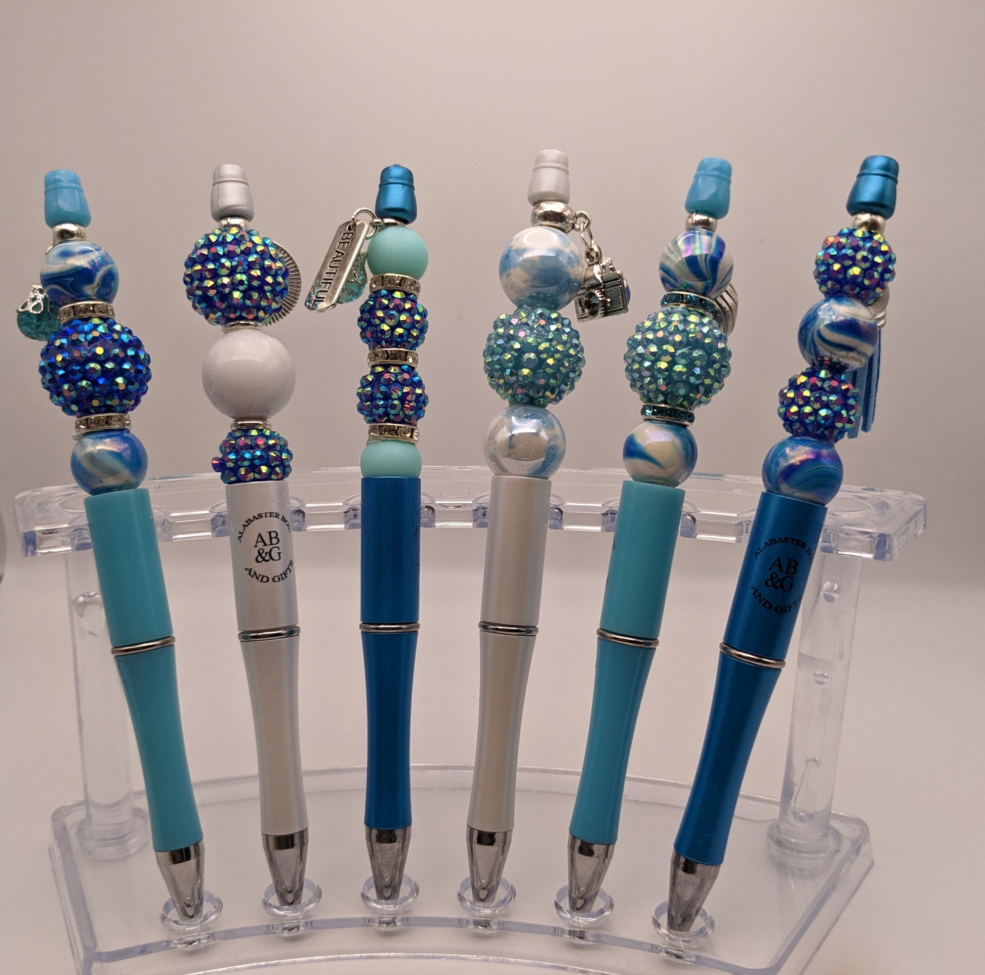 Designer Beaded Pens Blue