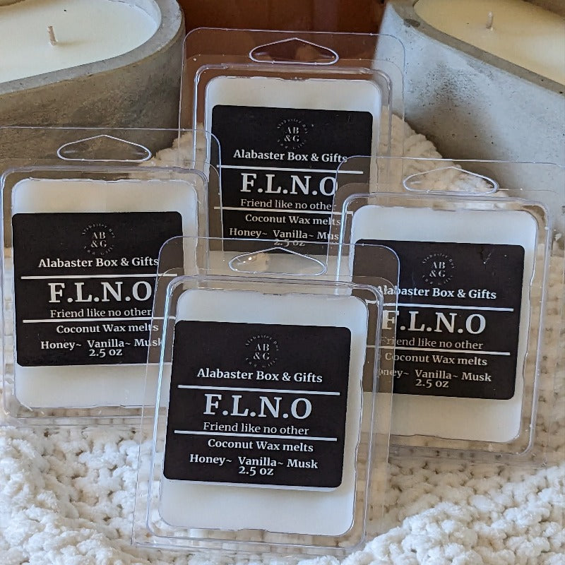 F.L.N.O (Friend Like No Other) Luxurious Coconut wax melts. Notes of Honey~ Vanilla~ Musk